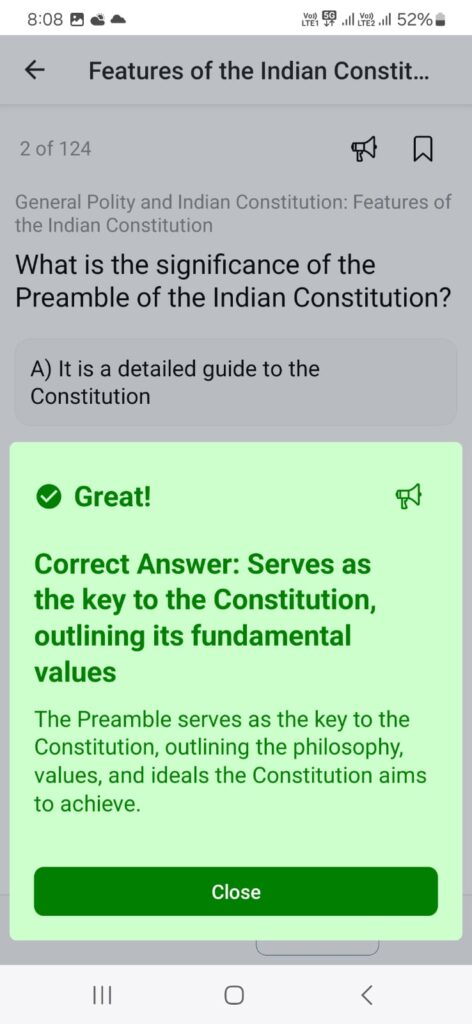 SSC CGL: Comprehensive Test Prep & Practice Tests - Indian Constitution - KalviApp